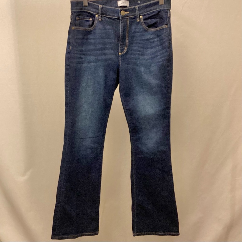 LOFT Outlet 6 Bootcut Jeans Mid Rise Women’s Stretch Dark Wash - Picture 4 of 12